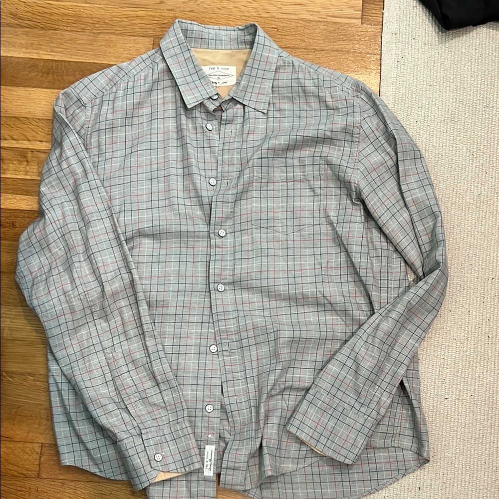 Men's Gray Plaid Shirt
